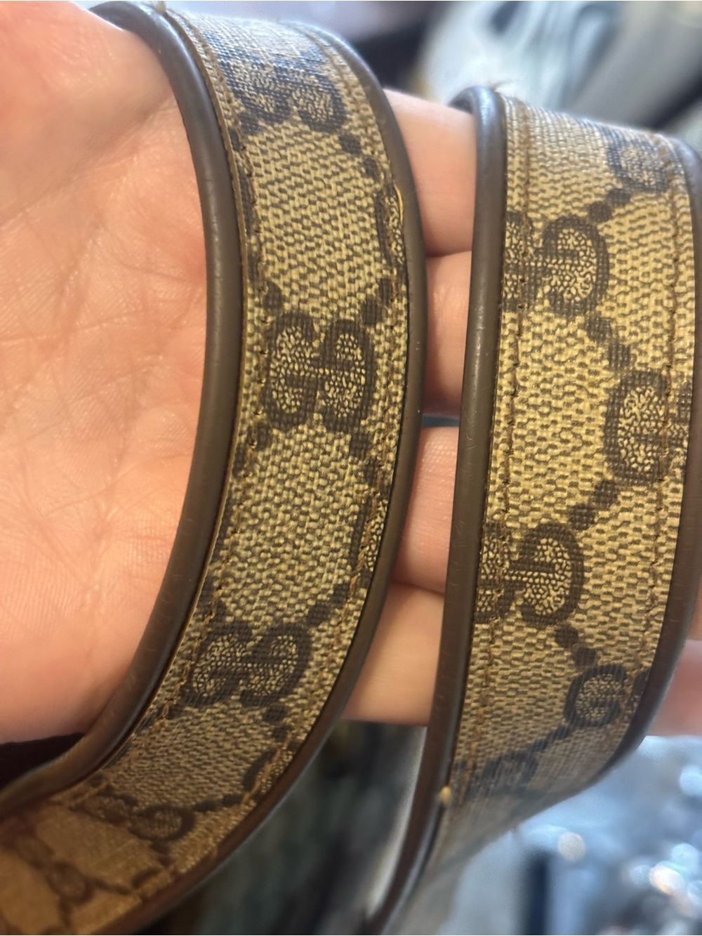 Vintage Gucci GG Monogram Canvas Tote with Brown Leather Trim - Picture 3 of 13